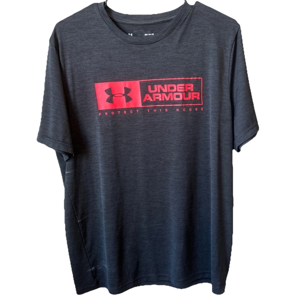 Under Armour Gray Short Sleeve Tee with Red Logo